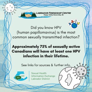 Campaign text and organization logos are shown on a pale blue background bordered with waving blue lines and a snow flecked water color print. Black and white illustrations of the a globe and viruses are placed in two corners.